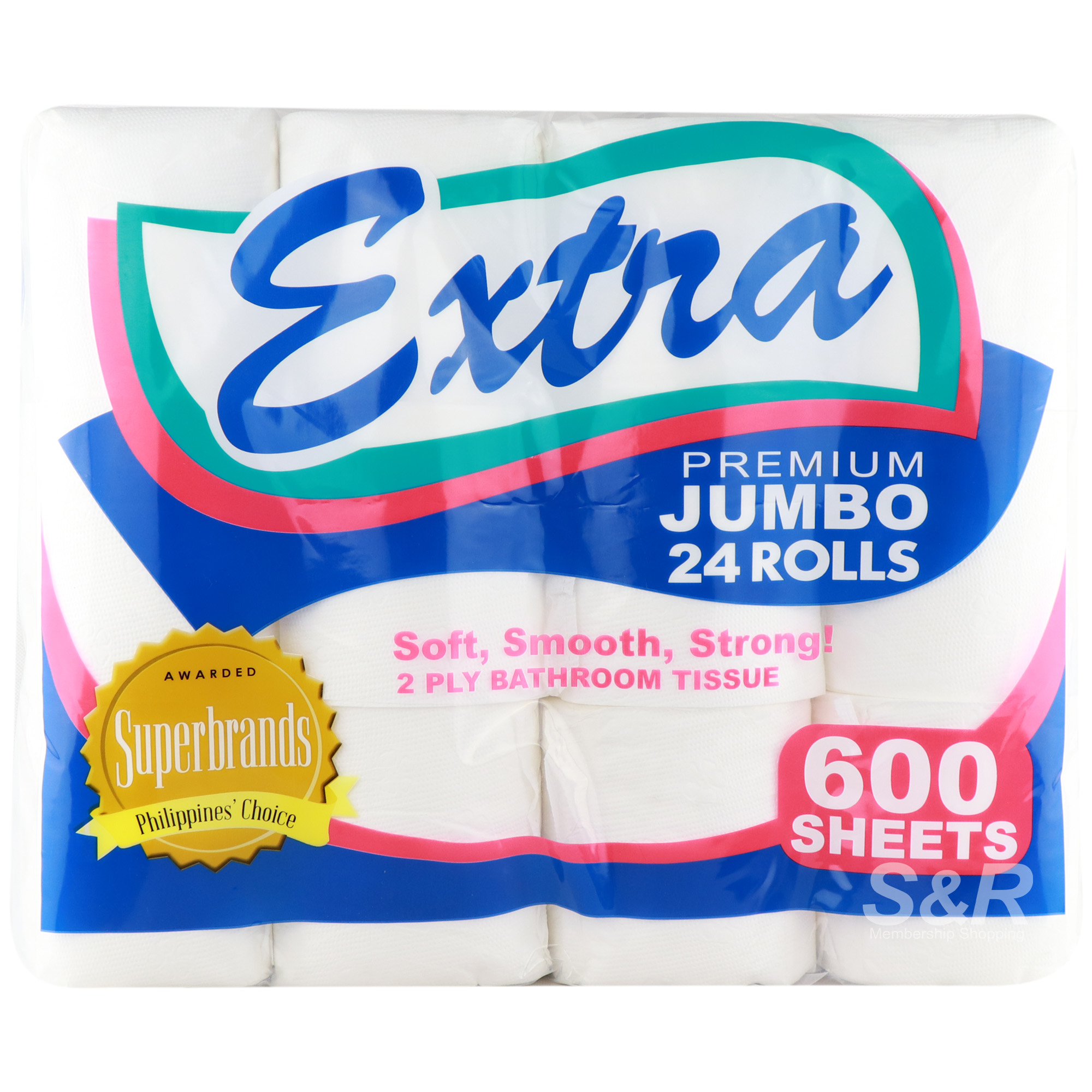 Extra Premium Jumbo Rolls 2 Ply Bathroom Tissue 24 rolls